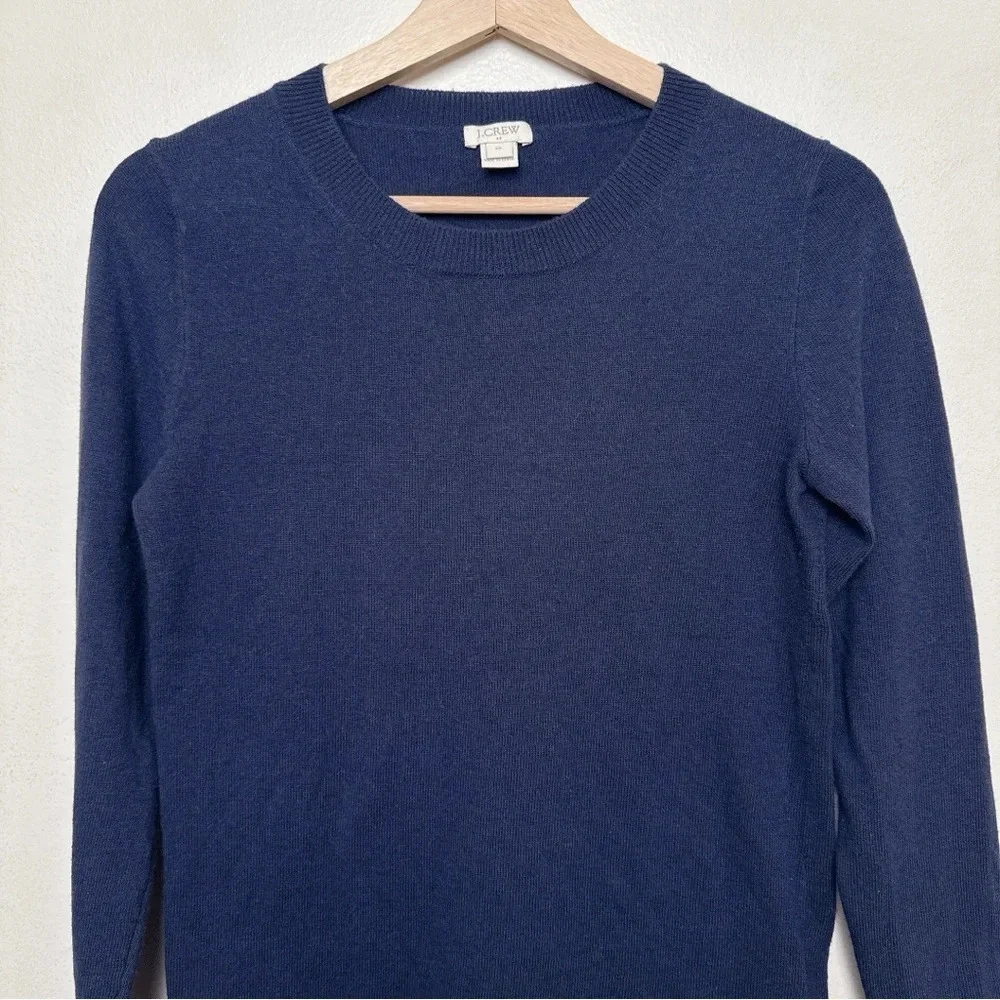 J.crew Womens Xsmall Crew Neck Navy Wool Teddie Sweater